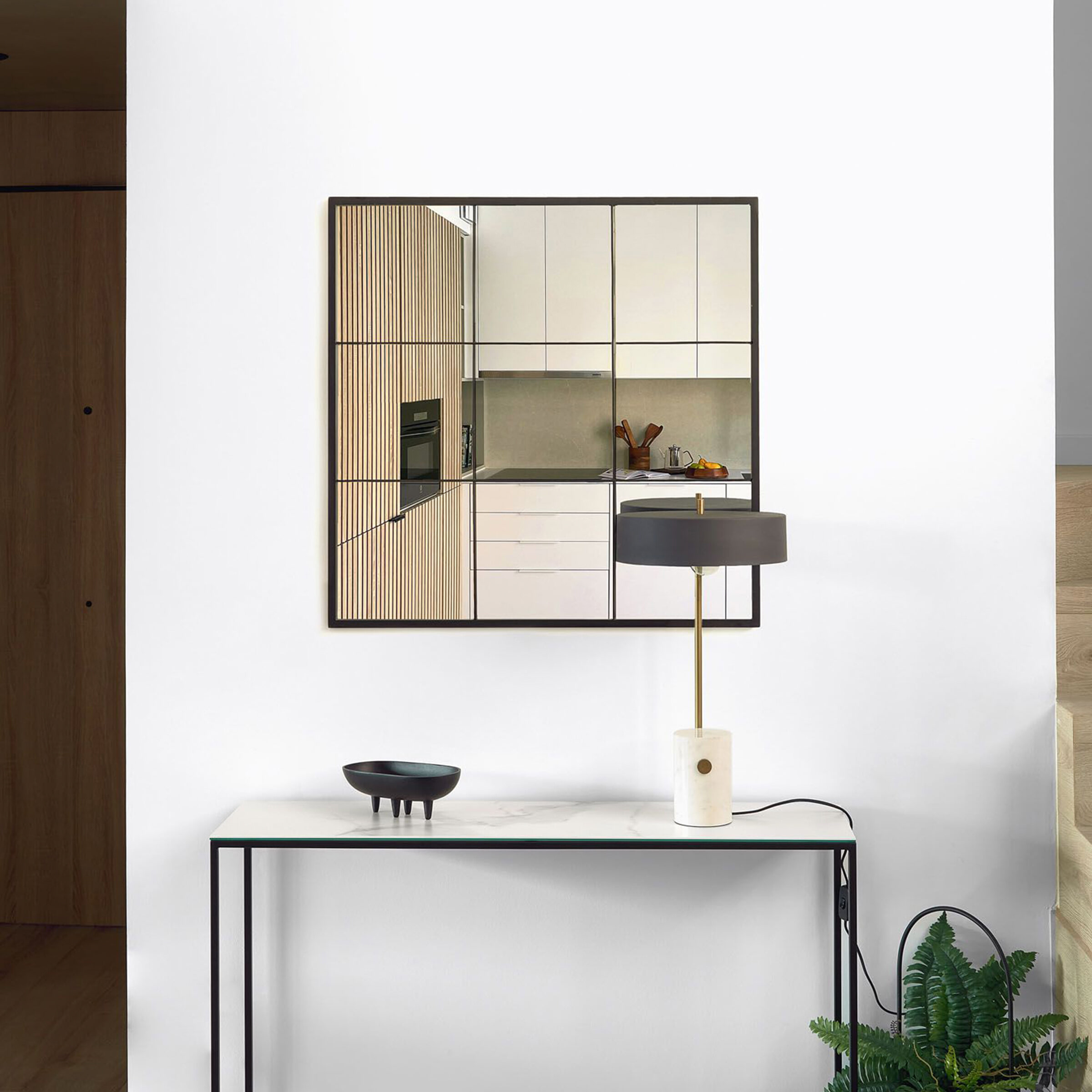 Kave Home Spiegel Ulrica 80 x 80cm - Zwart - Vierkant | Kave Home