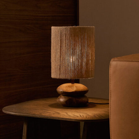 Kave Home Tafellamp Kor Acaciahout en jute