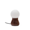 Kave Home Tafellamp Okeni Notenhout en glas