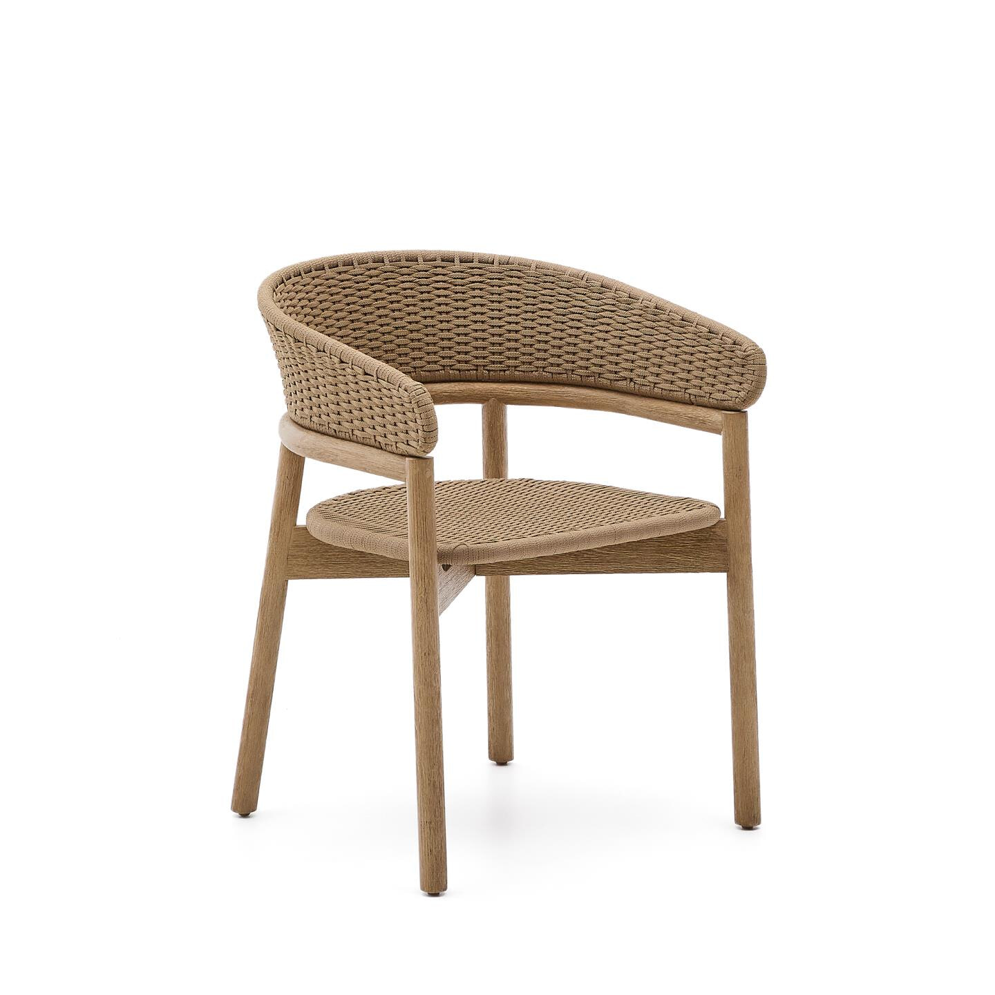 Kave Home Tuinstoel Arinella Acaciahout en geweven touw - Beige | Kave Home
