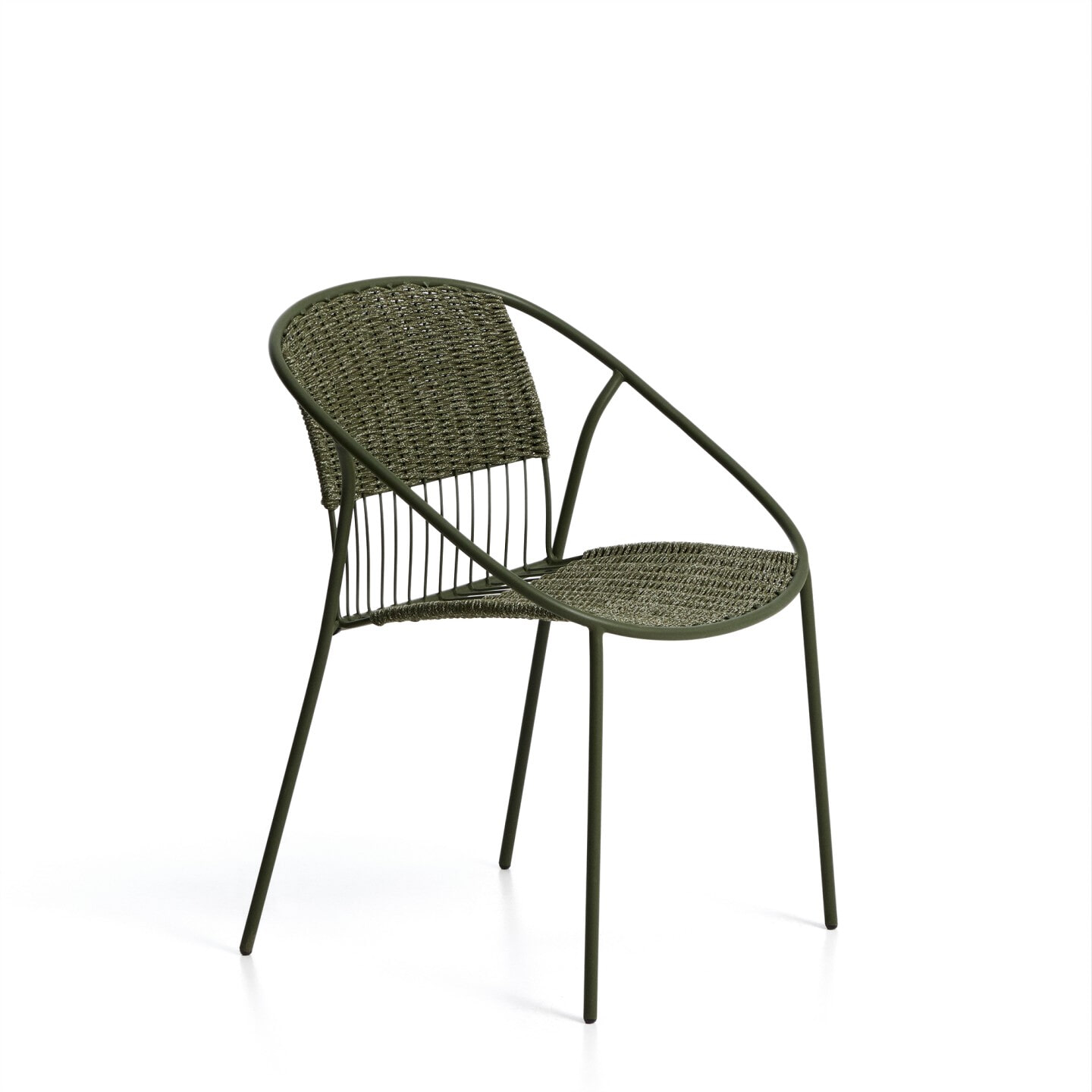 Kave Home Tuinstoel Atrani Staal en touw - Groen | Kave Home