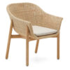 Kave Home Tuinstoel Galea Teakhout en rattan - Bruin | Kave Home