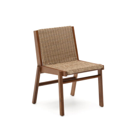 Kave Home Tuinstoel Itani Acaciahout en rattan - Beige | Kave Home