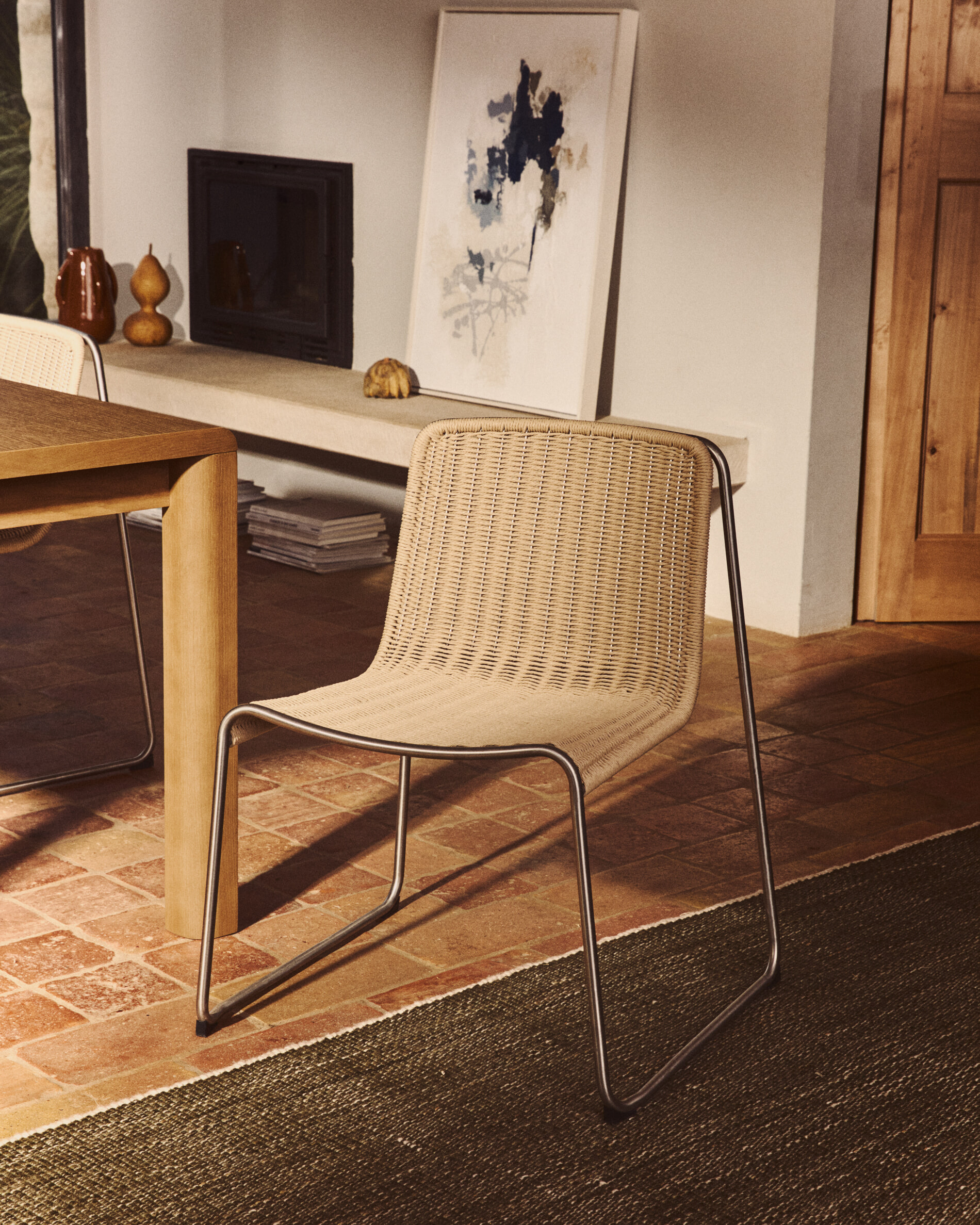 Kave Home Tuinstoel Tavari Touw en staal - Beige | Kave Home