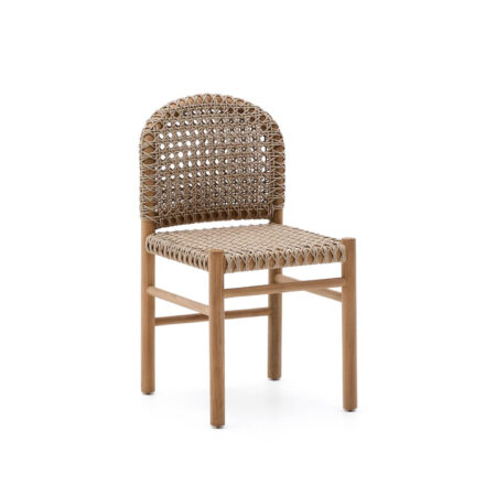 Kave Home Tuinstoel Tavira Teakhout en touw - Beige | Kave Home