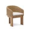 Kave Home Tuinstoel Xoriguer Rattan en eucalyptushout - Beige | Kave Home