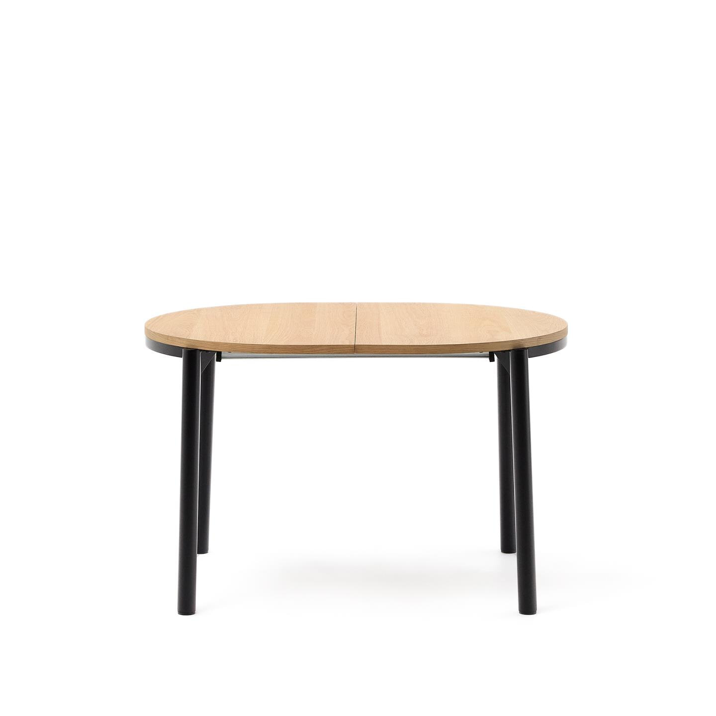 Kave Home Uitschuifbare Ovale Eettafel Montuiri 120-200 x 90cm - Naturel/Zwart - Ovaal | Kave Home