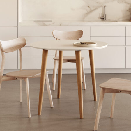 Kave Home Uitschuifbare Ronde Eettafel Oqui 90 - 170 x 90cm - Wit | Kave Home