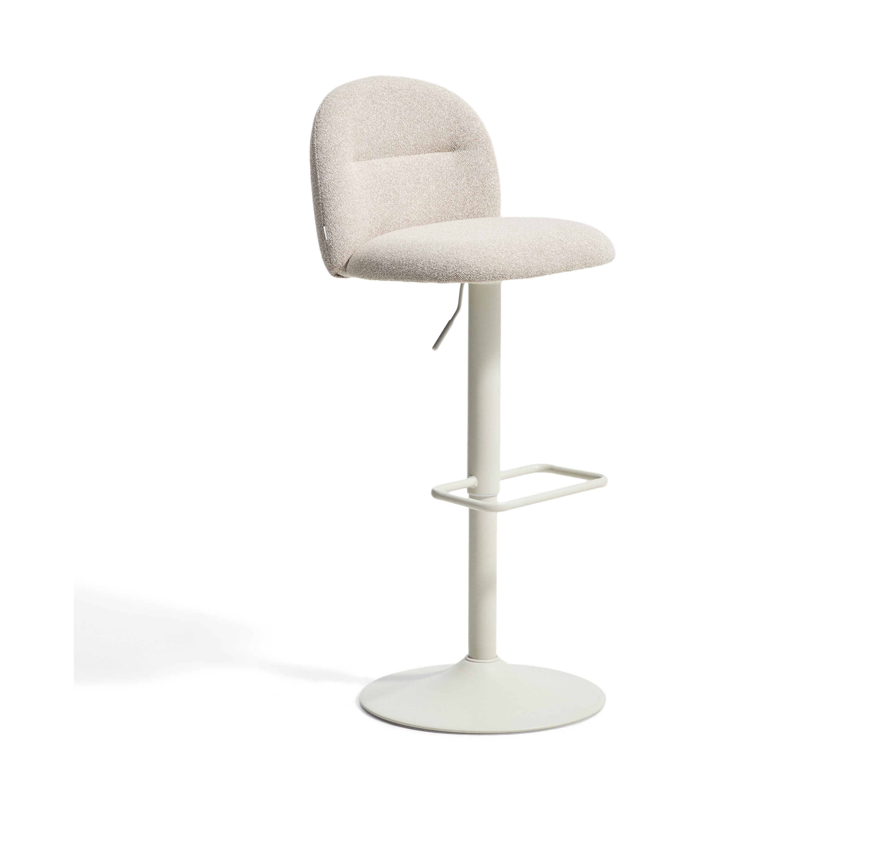 Kave Home Verstelbare Barkruk Arino Chenille - Beige (zithoogte 64-86cm) | Kave Home