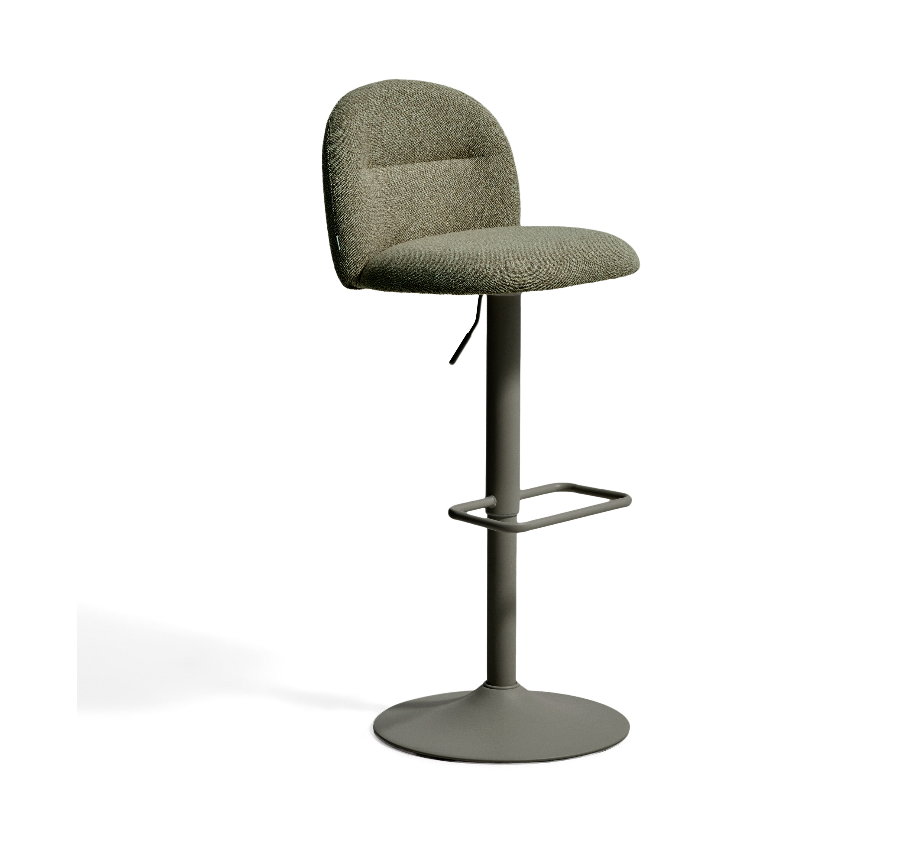 Kave Home Verstelbare Barkruk Arino Chenille - Groen (zithoogte 64-86cm) | Kave Home