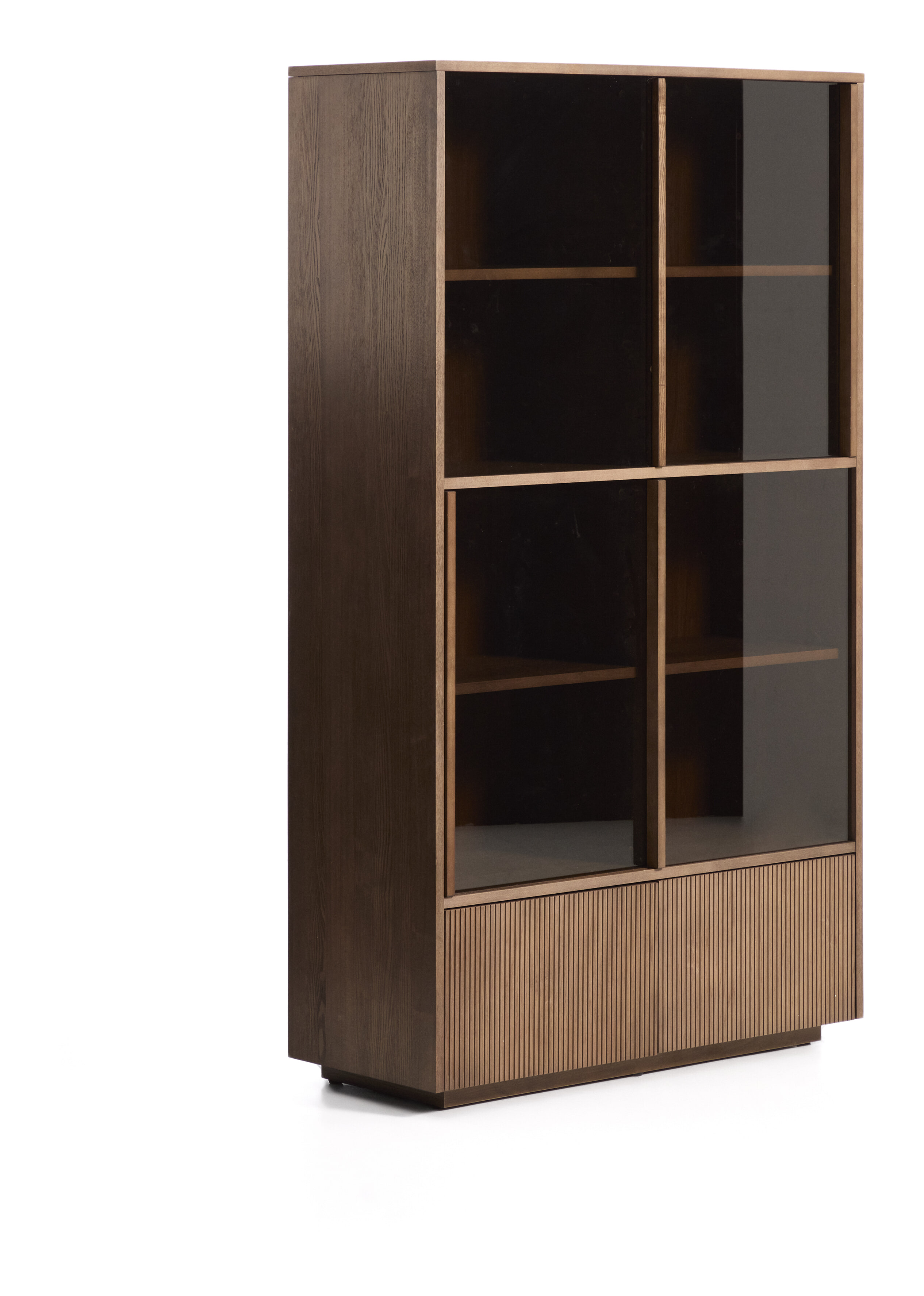 Kave Home Vitrinekast Helvine Essen en glas