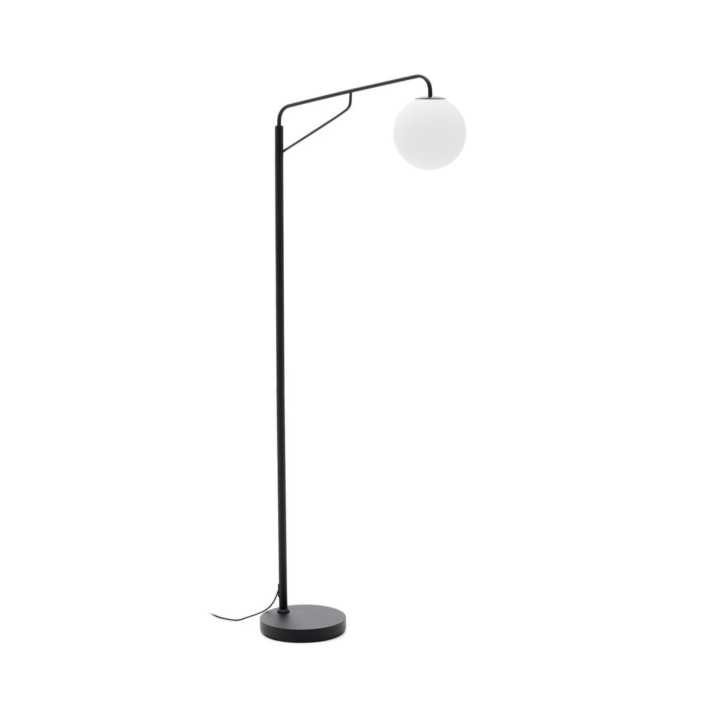 Kave Home Vloerlamp Eilo Glas en metaal - Zwart | Kave Home