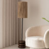 Kave Home Vloerlamp Kor Acaciahout en jute