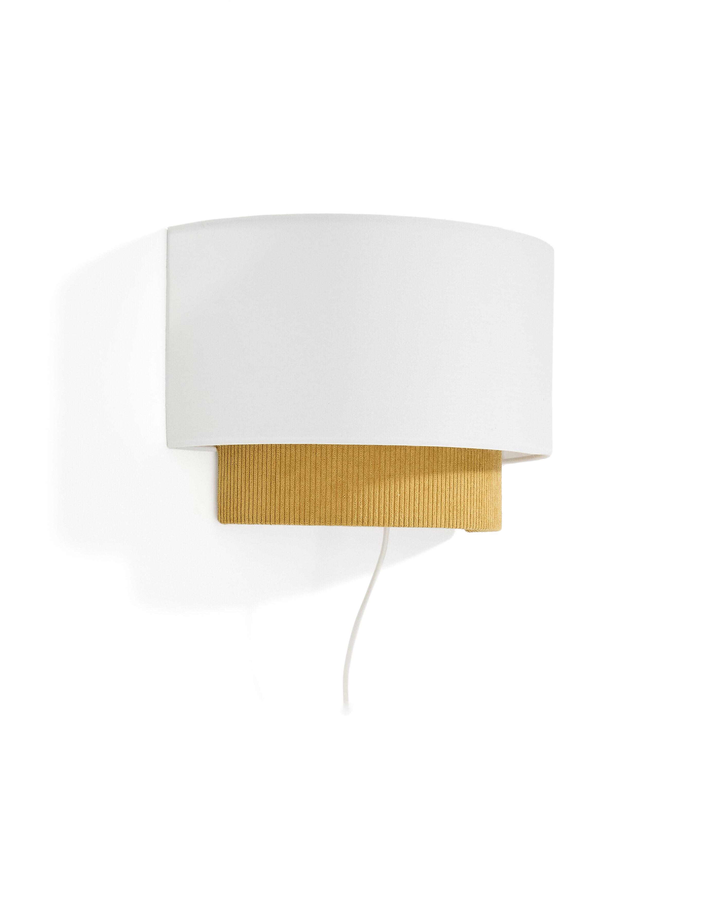 Kave Home Wandlamp Bianella Rib Velvet - Mosterdgeel | Kave Home