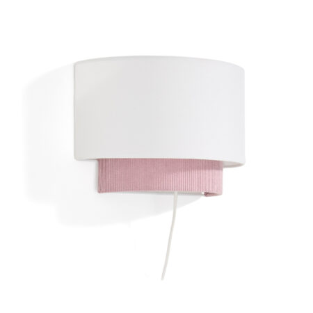 Kave Home Wandlamp Bianella Rib Velvet - Roze | Kave Home