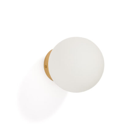 Kave Home Wandlamp Brisia Glas en messing - Wit | Kave Home