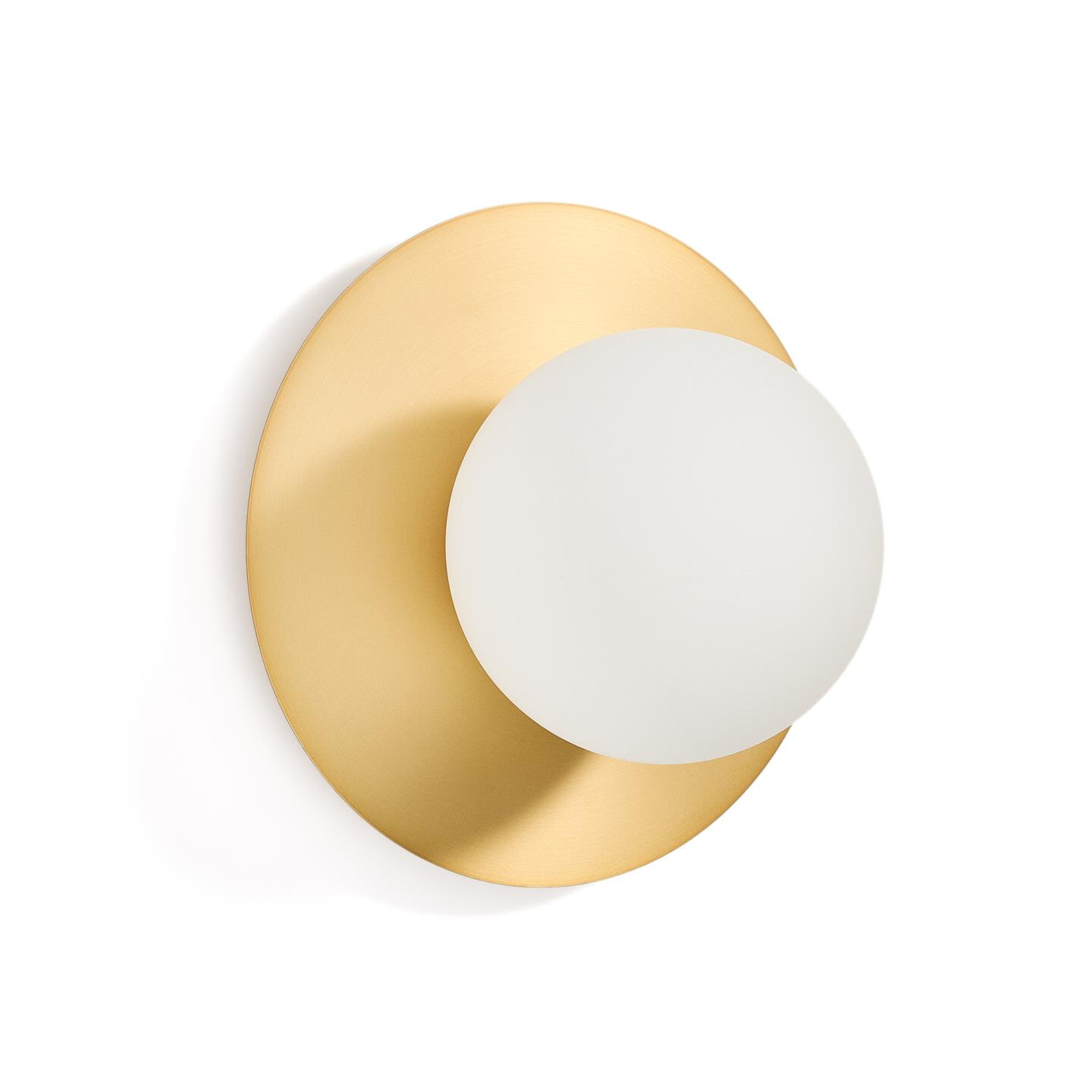 Kave Home Wandlamp Brisia Glas en messing - Wit | Kave Home