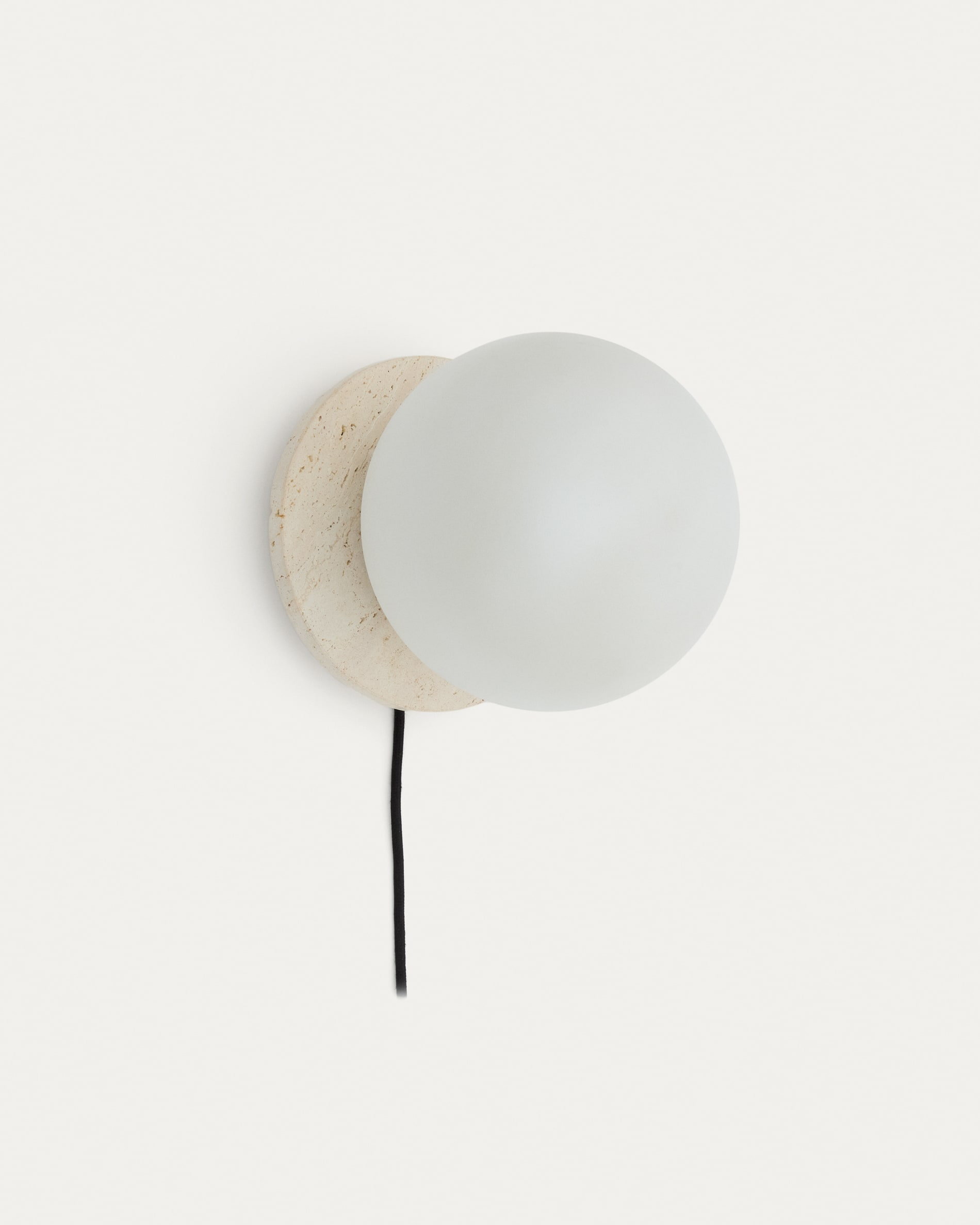 Kave Home Wandlamp Malachi Travertin en glas - Wit | Kave Home