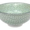 Keramieken Kom - Mixed Bowls - Groene Bloemenpatroon - 250ml - 11.3 x 5.2 cm | Tokyo Design Studio