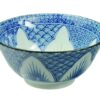 Keramische Japanse Stijl Kom - Blauw Wit Patroon - 500ml - 15.5 x 7cm | Tokyo Design Studio