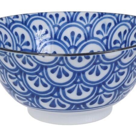 Keramische Kom Blauw/Wit - 450ml - 15x6x8cm | Tokyo Design Studio