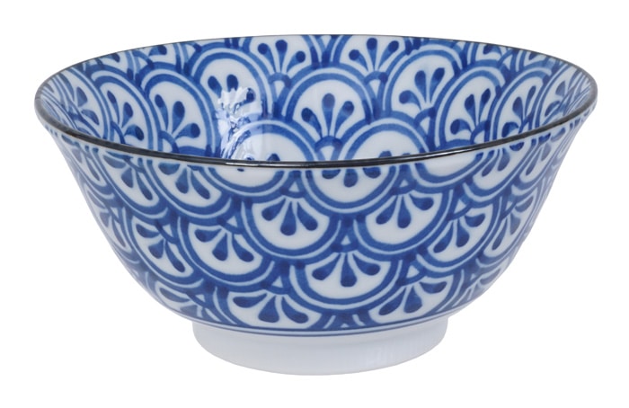 Keramische Kom Blauw/Wit - 450ml - 15x6x8cm | Tokyo Design Studio