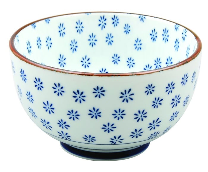Keramische Kom - Blauwe Witte Keramische Kom - 500ml 12.7x7.5cm | Tokyo Design Studio