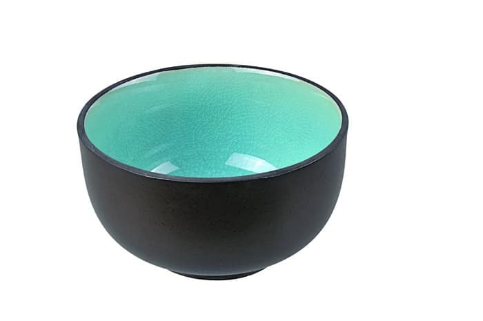Keramische Kom - Glassy Turquoise - 600ml 13 x 7.5cm | Tokyo Design Studio