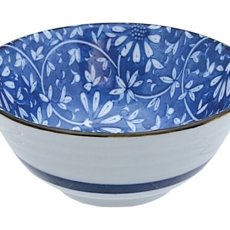 Keramische Kom - Mixed Bowls - Blauw en Wit Design - 500ml - 15 x 6.5cm | Tokyo Design Studio