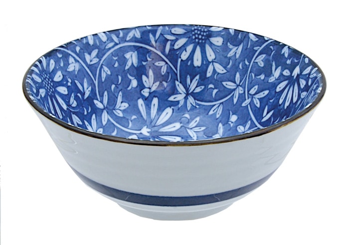 Keramische Kom - Mixed Bowls - Blauw en Wit Design - 500ml - 15 x 6.5cm | Tokyo Design Studio