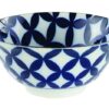 Keramische Kom - Mixed Bowls - Blauw/Wit Design - 500ml - 14.8 x 6.8cm | Tokyo Design Studio