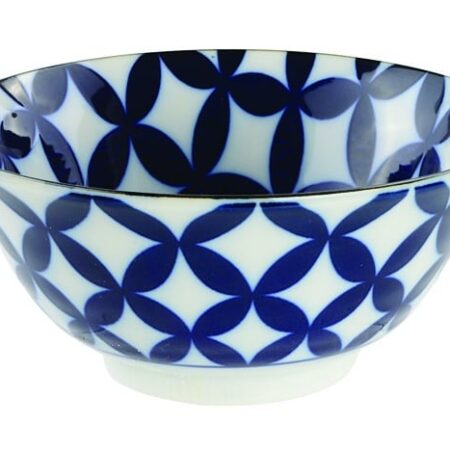 Keramische Kom - Mixed Bowls - Blauw/Wit Design - 500ml - 14.8 x 6.8cm | Tokyo Design Studio