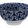 Keramische Kom - Mixed Bowls - Donkerblauw/Wit Patroon - 350ml - 13x7cm | Tokyo Design Studio