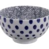 Keramische Kom - Mixed Bowls - Wit met Donkerblauwe Stippen - 500ml - 13.2 x 7.4cm | Tokyo Design Studio