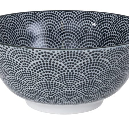 Keramische Kom Nippon Black - Tokyo Design Studio - Stippen - 500ml 15.2x6.7cm | Tokyo Design Studio