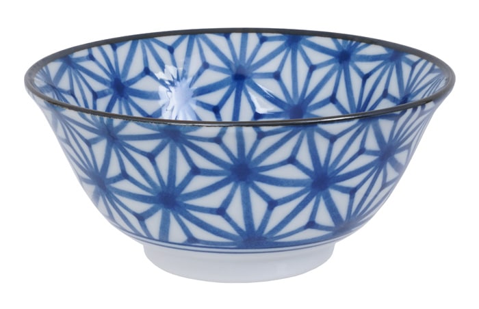 Keramische Kom met Blauw/Wit Patroon - Mixed Bowls - 450ml - 15x6cm | Tokyo Design Studio