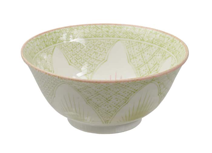 Keramische Kom met Groen Patroon - Mixed Bowls - 500ml - 15.5 x 7cm | Tokyo Design Studio
