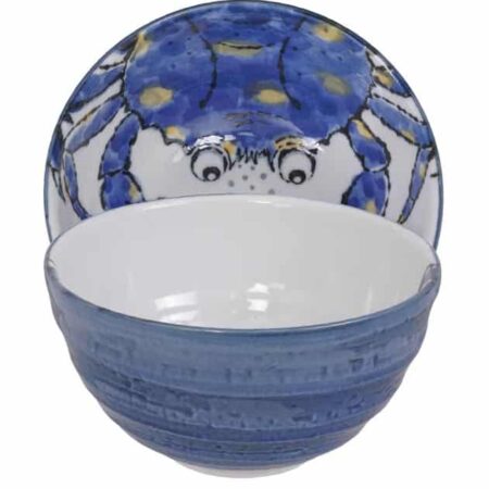 Keramische Kom met Krabontwerp - Tokyo Design Studio - Seafood - 500ml - 13.2 x 6.8 cm | Tokyo Design Studio