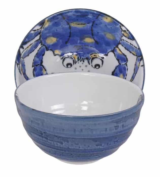 Keramische Kom met Krabontwerp - Tokyo Design Studio - Seafood - 500ml - 13.2 x 6.8 cm | Tokyo Design Studio