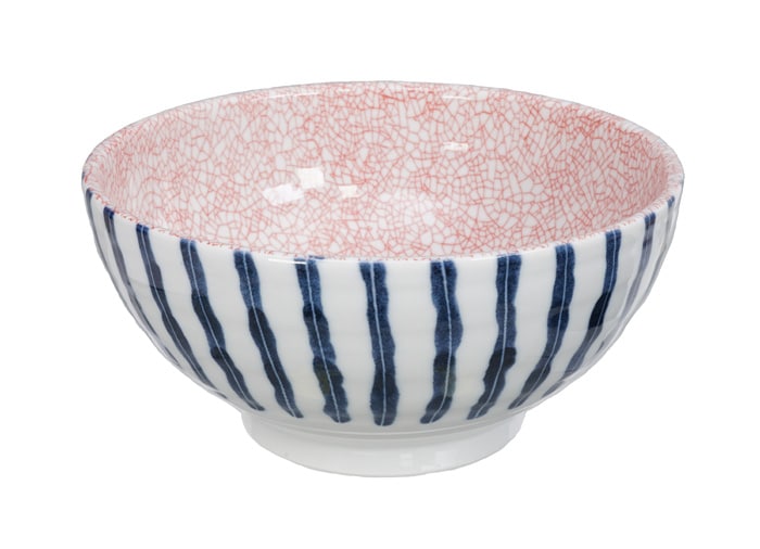 Keramische Serveerschaal - Blauw/Rode Kom - 1000ml - 18.5x9cm | Tokyo Design Studio