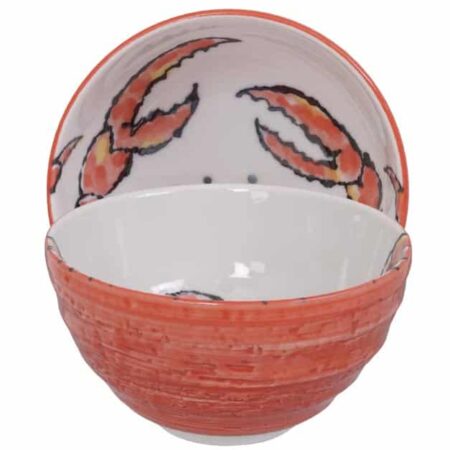 Keramische noodlekom met krabpatroon - Tokyo Design Studio - 950ml - 16 x 8.5cm | Tokyo Design Studio