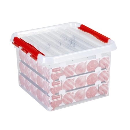 Kerst Q-line kerst opbergbox 26l met trays 75 ballen | Sunware