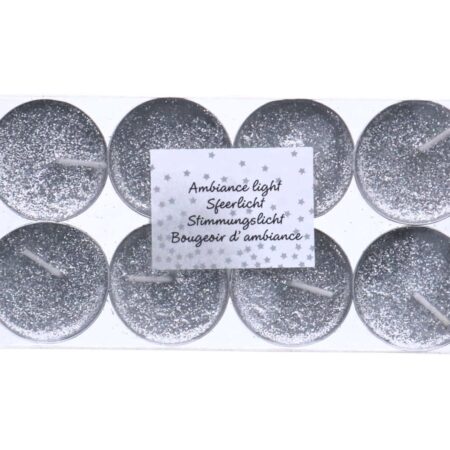 Kerst Theelicht 8 Stuks Zilver |