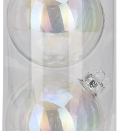Kerstbal 10cm iriserend koker a 4 glas | Home & Styling