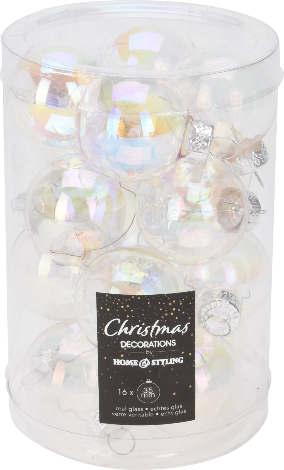 Kerstbal 35mm iriserend koker a 16 glas | Home & Styling