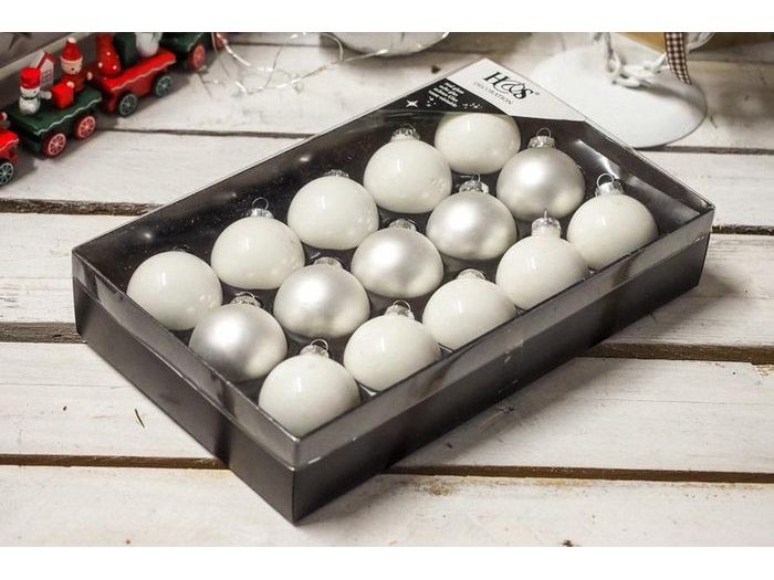 Kerstbal 45mm 15 Stuks Wit |