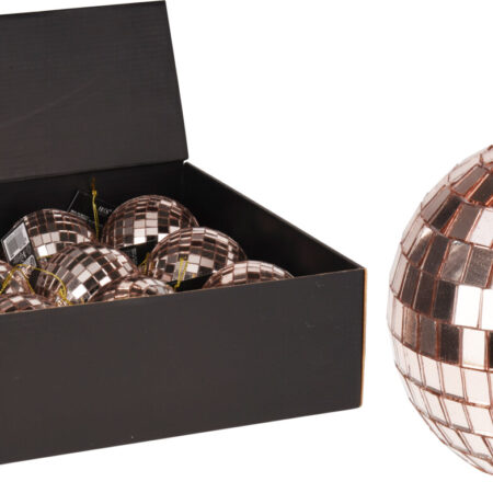 Kerstbal Spiegelbal 8cm rose goud | Home & Styling