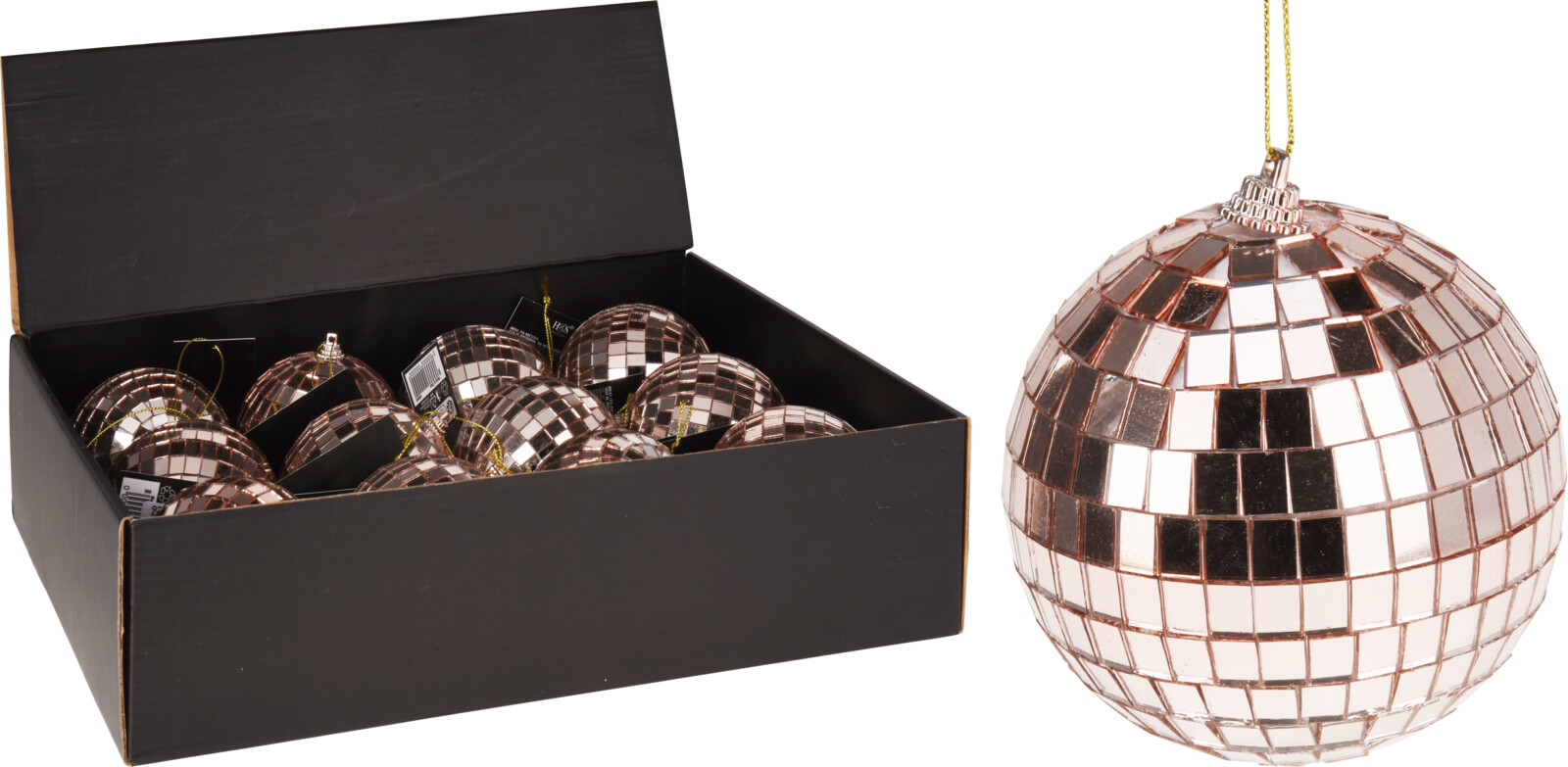 Kerstbal Spiegelbal 8cm rose goud | Home & Styling