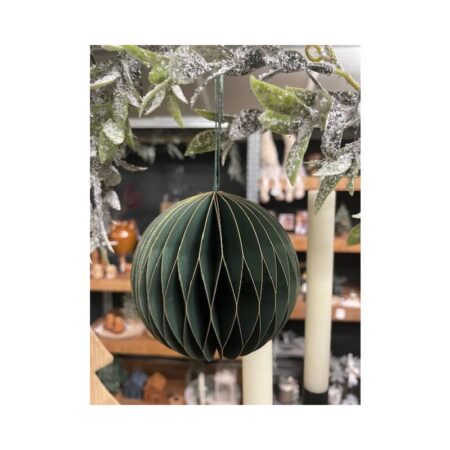 Kerstbal papier10cm groen | HBX natural living