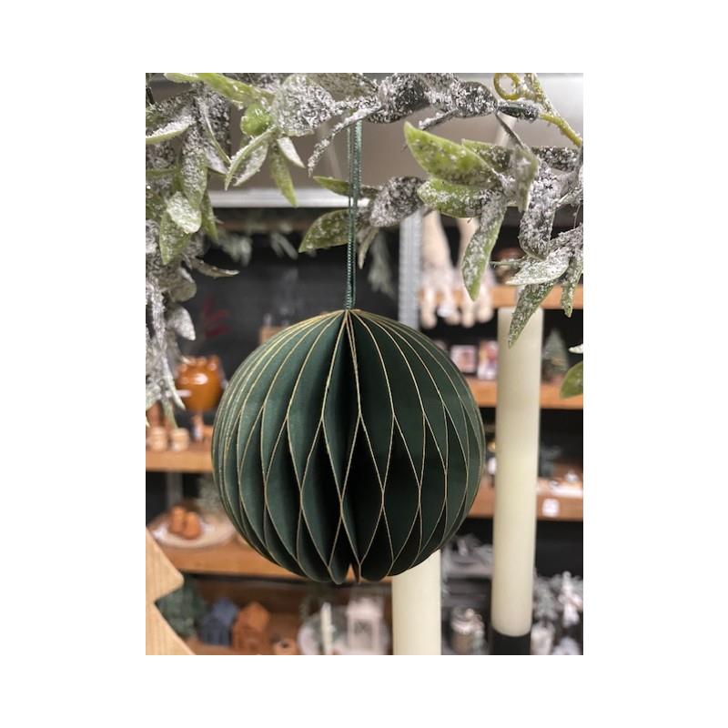 Kerstbal papier10cm groen | HBX natural living